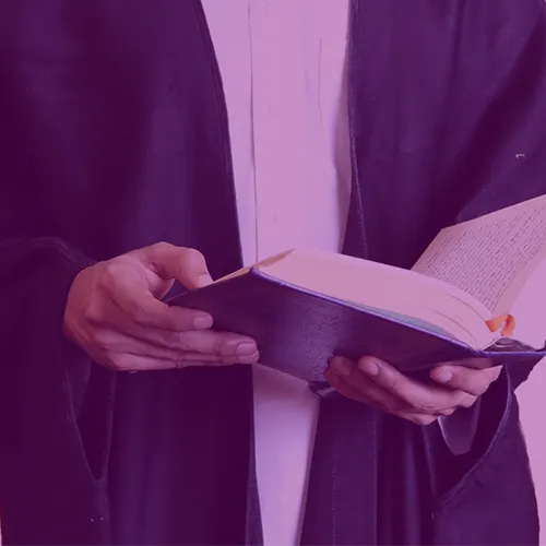 Student learning Quran online at home