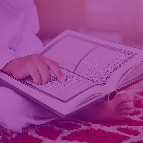 Muslim child learning Quran meaning and Islamic values online